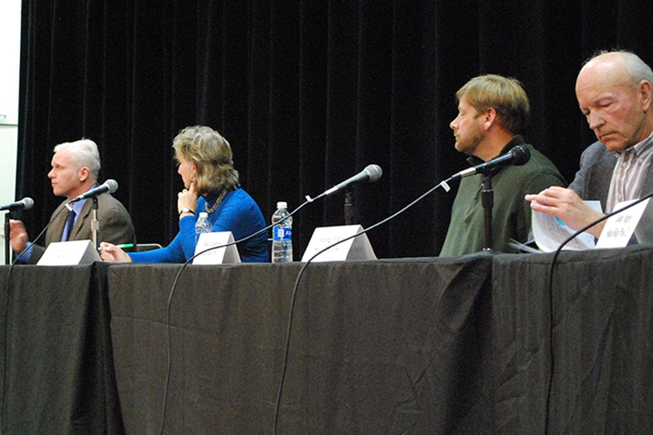 (Bob Kirkpatrick | Grays Harbor Newspaper Group) 24th Legislative District candidates Kevin Van De Wege, Danille Turissini, Mike Chapman and George Vrable